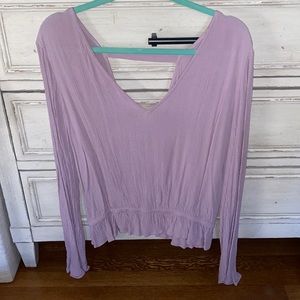 Express vneck open back blouse